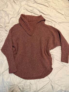 Women’s Cozy Funnel Neck Sweater - Mauve Brown